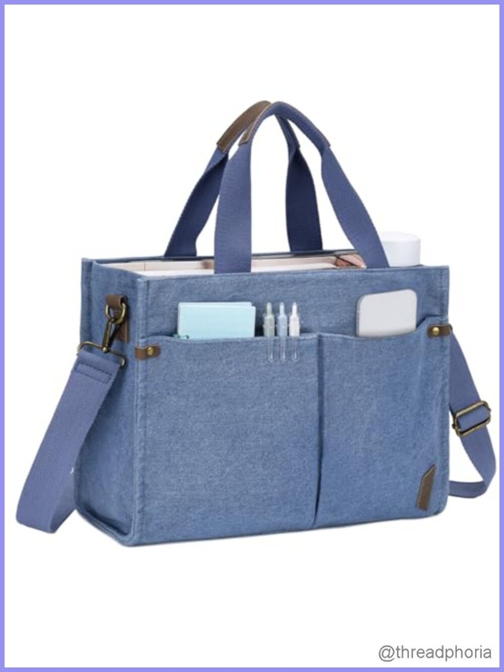 Canvas Tote Bag for Women Satchel Crossbody Shoulder Bag Vegan Leather